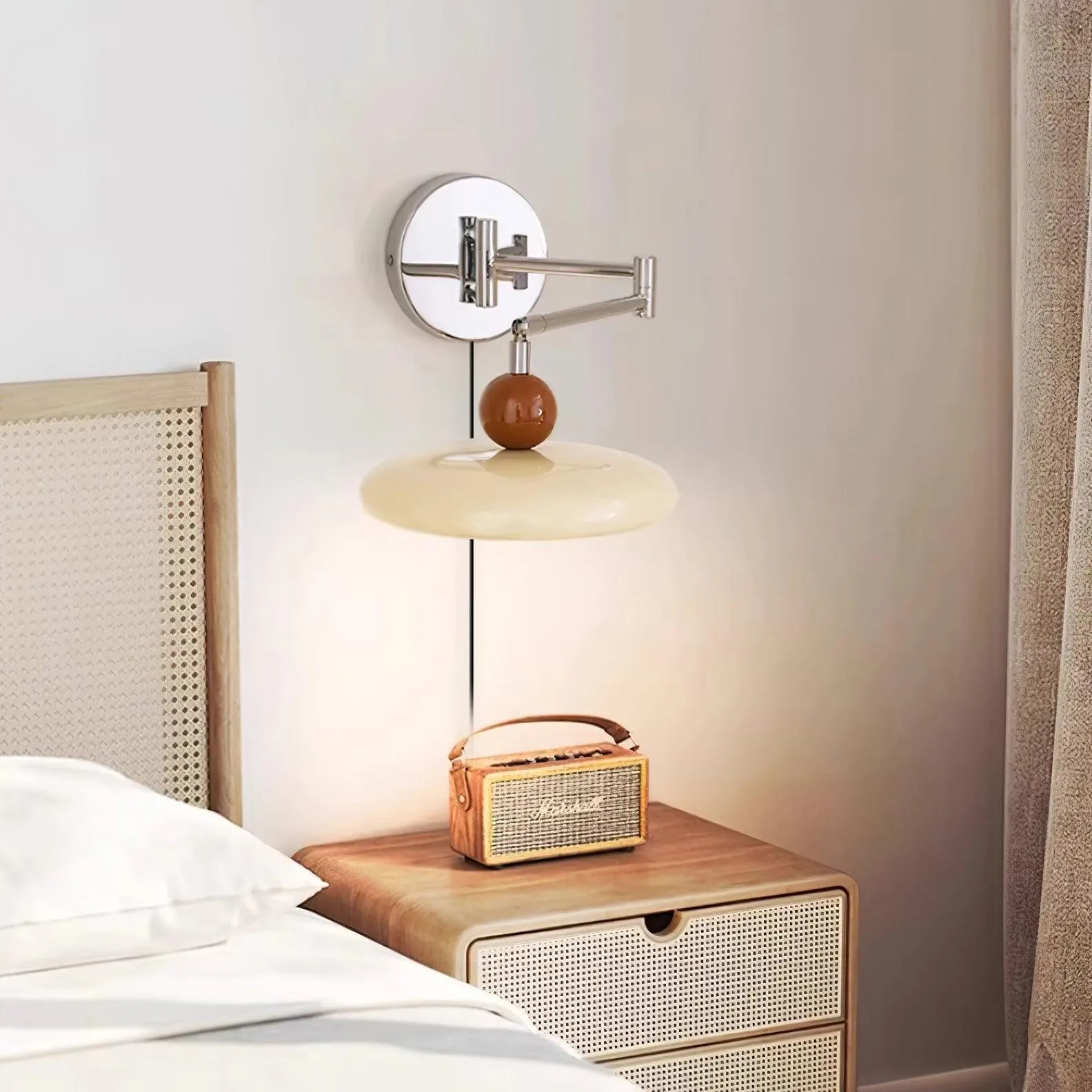 Swing Arm Bedside Plug In Wall Lamp M142