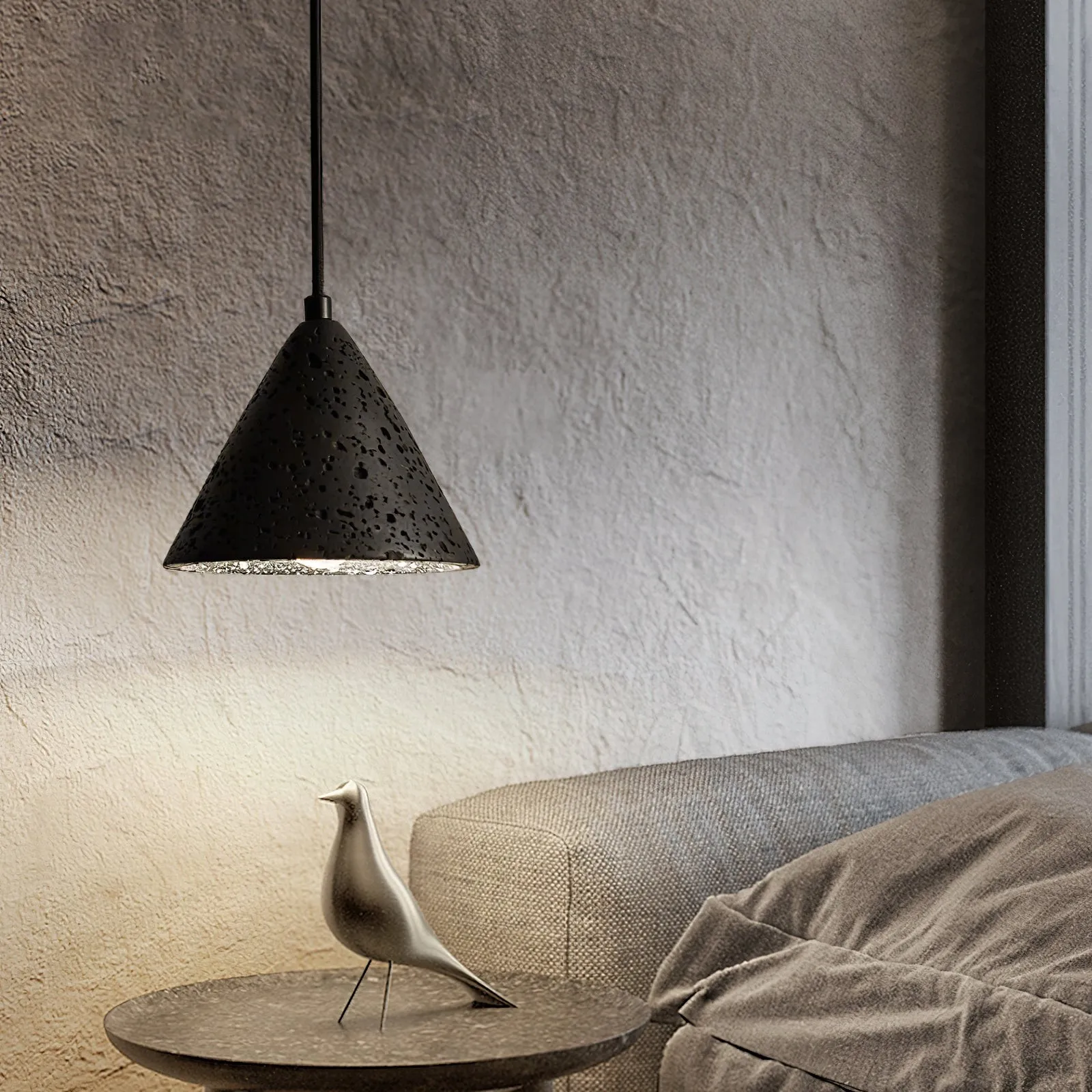 Wabi-Sabi Style Creative Travertine Pendant Light M502