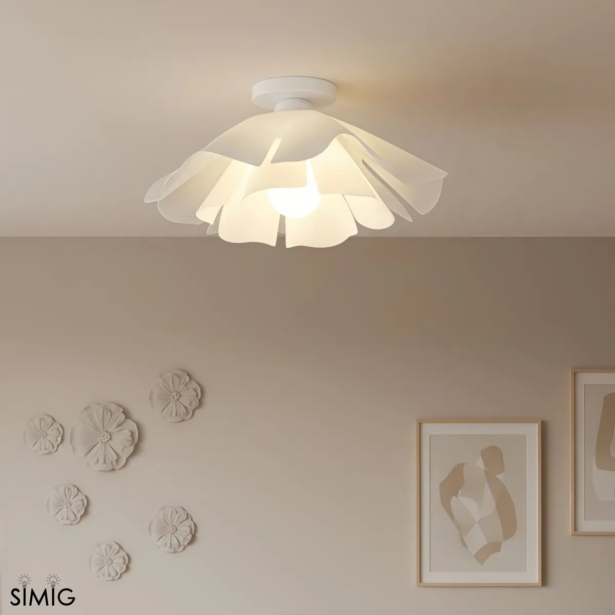 Layered Petal Ceiling Light - Modern Acrylic and Iron for Bedroom S401