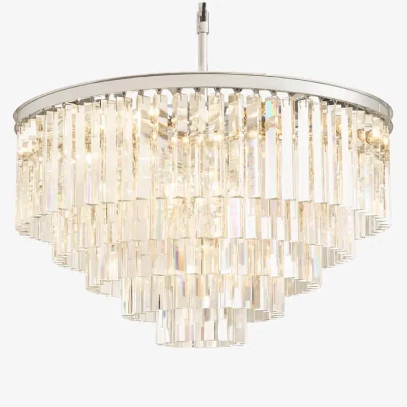 Aurevon Crystal Prism Metal Frame Modern Ceiling Chandelier for Home and Hotel T494