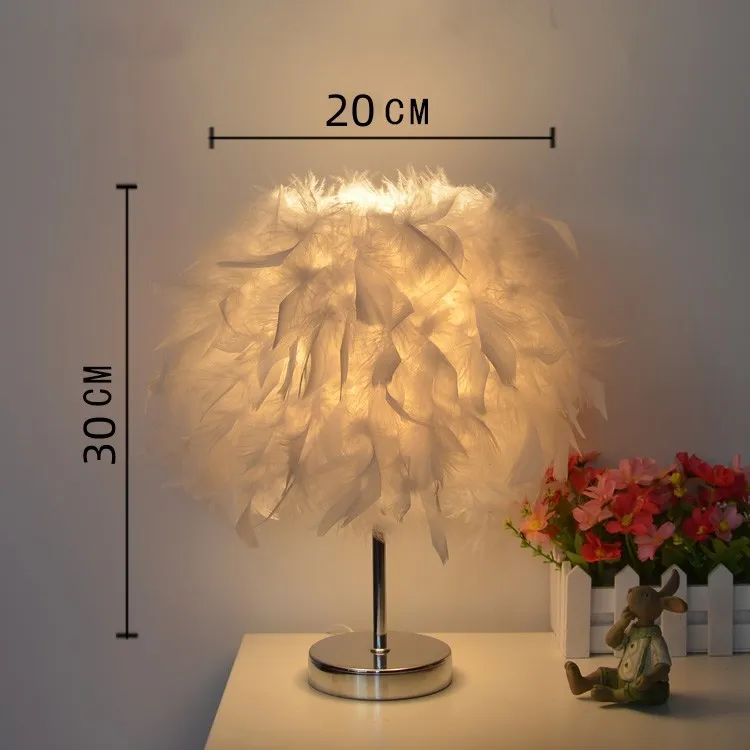 Decorative Feather Table Light For Bedroom