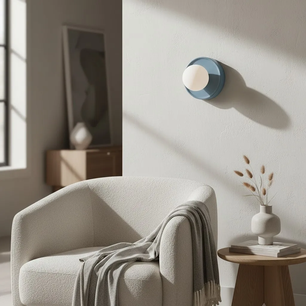 Solna Round Wall Lamp - Modern Glass and Ceramic for Bedroom T745