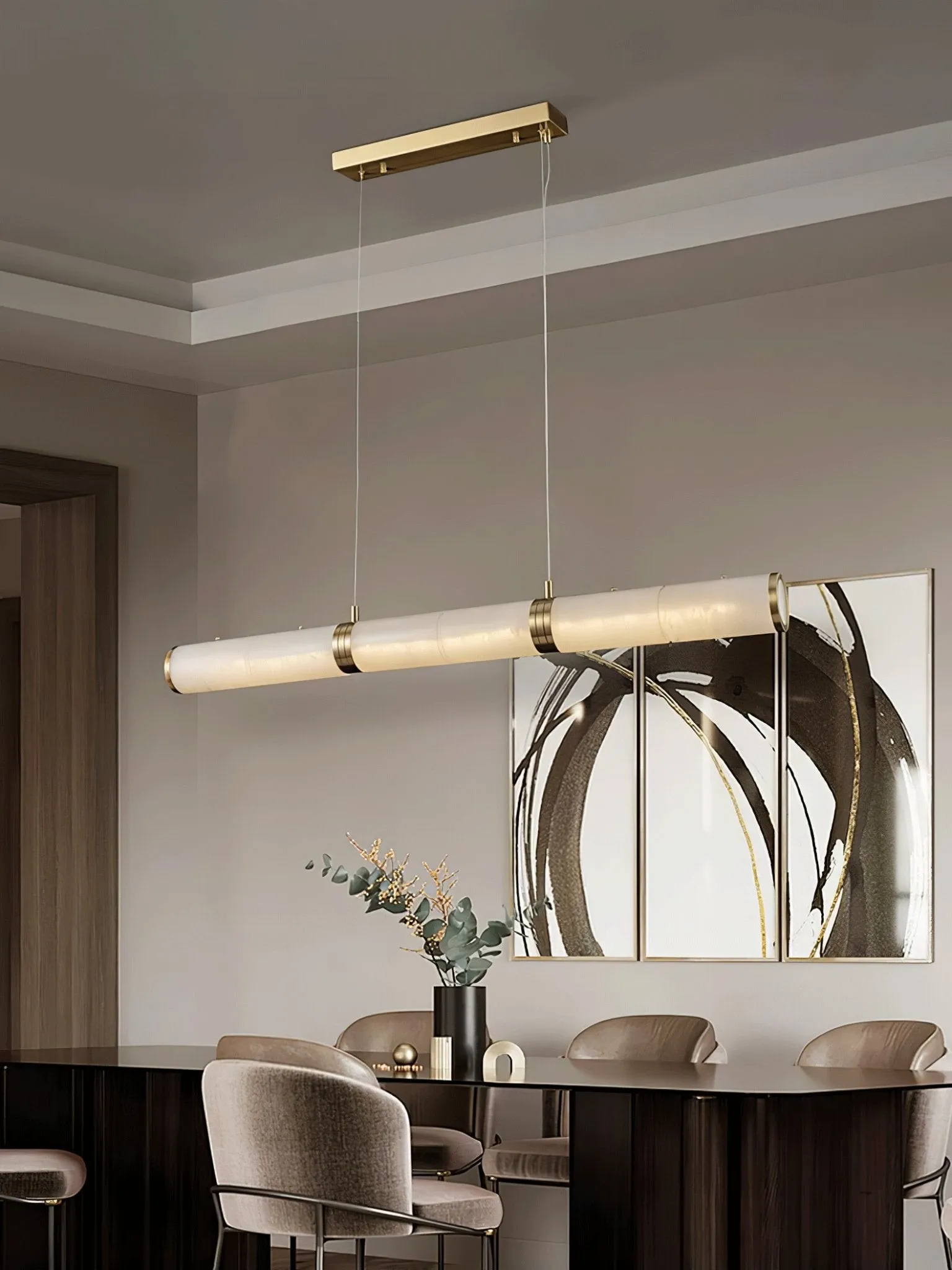 Luxurious Alabaster Beam Pendant Light M581