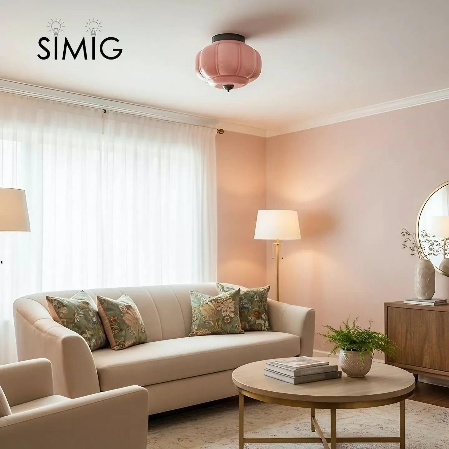 Eloise Ceiling Light - Elegant Retro Brass Ceiling Light for Living Room G55