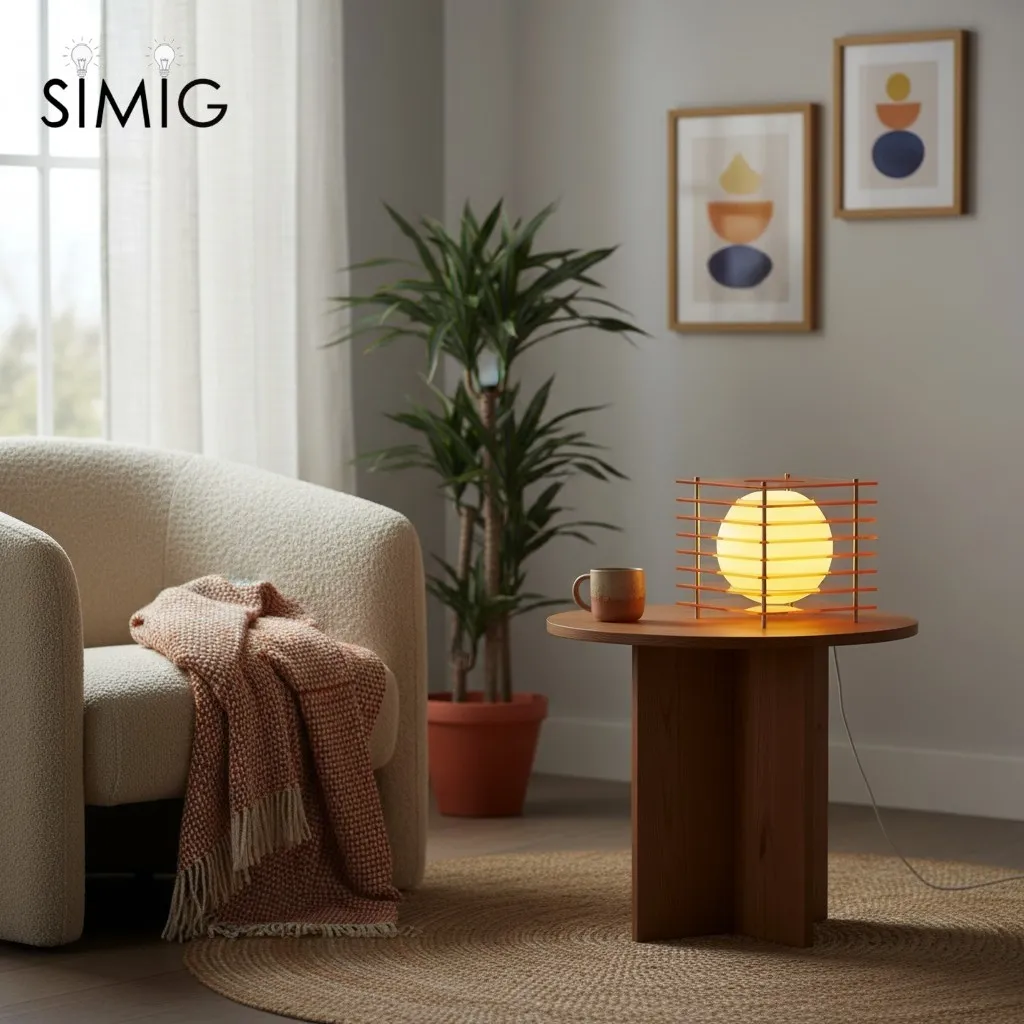 Geometric Moon Cube Lamp – Atmospheric luminous sphere S252