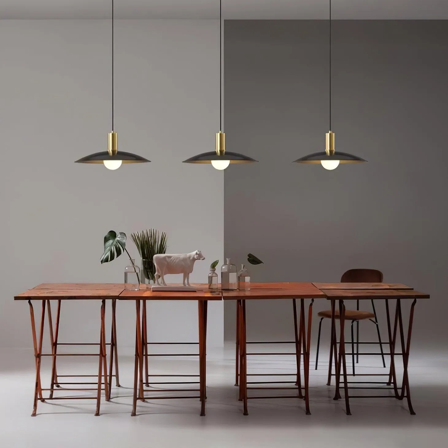 Brass Flared Pendant Lamp T1585