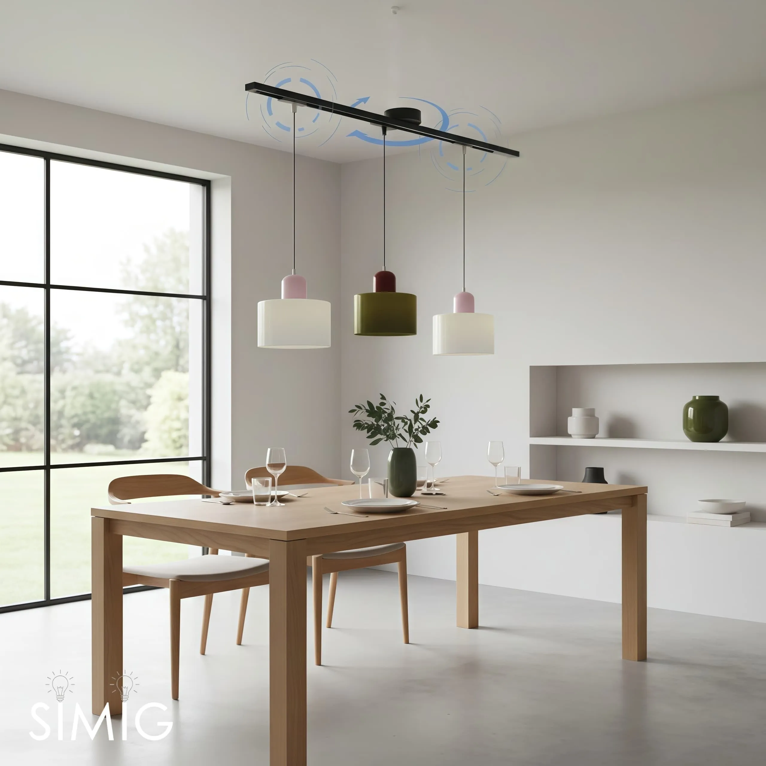 Axitra Rotatable Pendant Light Ceiling Rail – Sleek Adjustable Track for Pendant Lights Contemporary N21