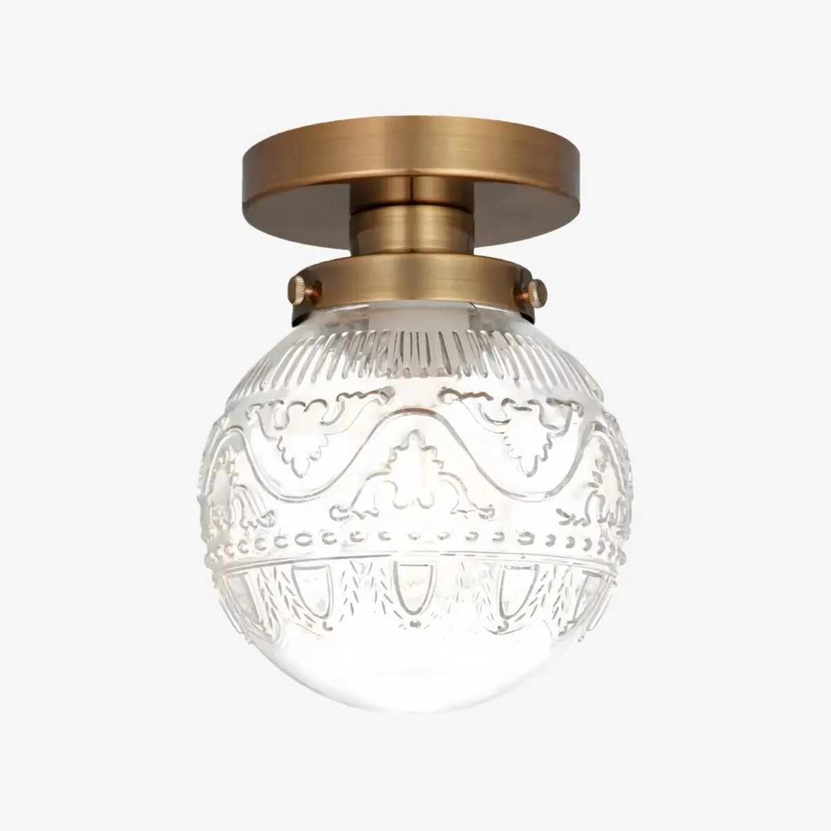 Naveliro Globe Glass Semi Flush Ceiling Lamp - Timeless Retro Bedroom Lighting T1082