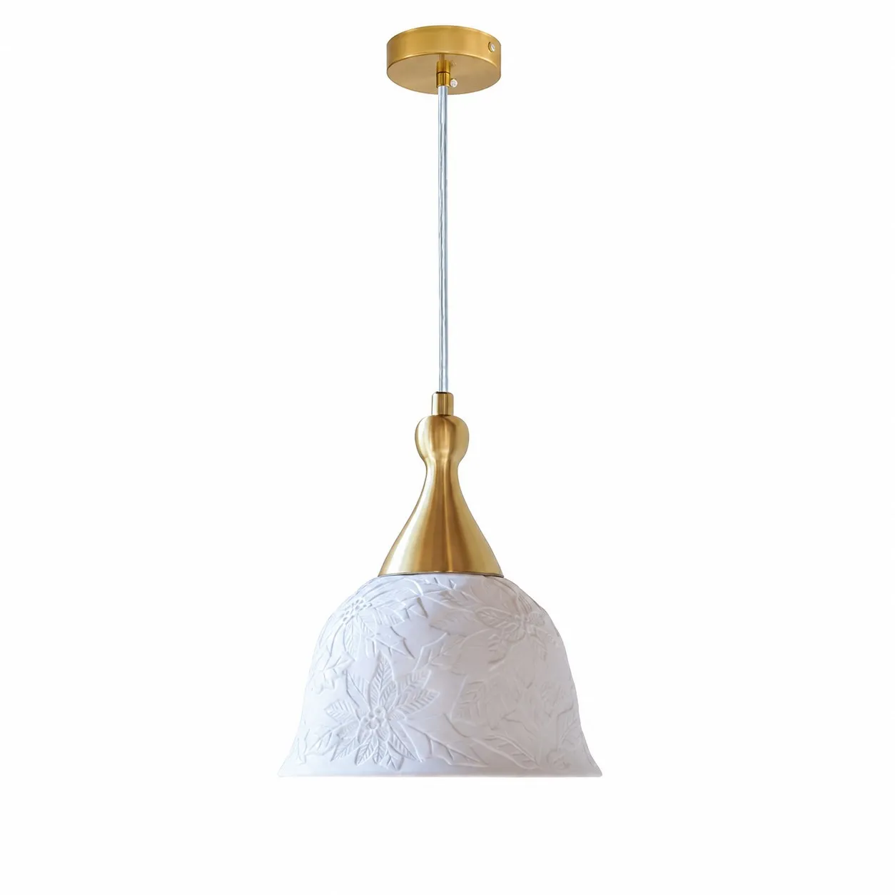 Embossed ceramic dome white pendant chandelier