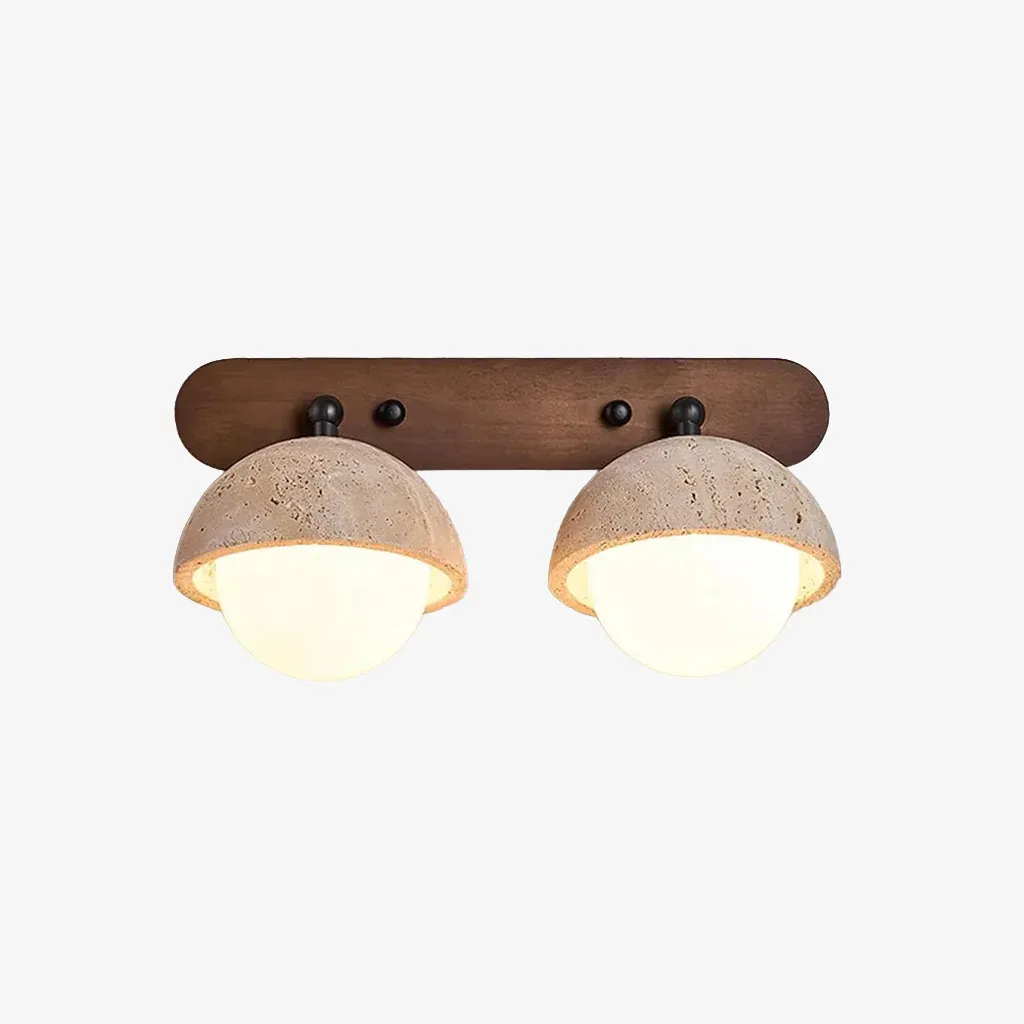 Natural Travertine Wall Sconce – Minimalist Globe Lamp for Hallway S411