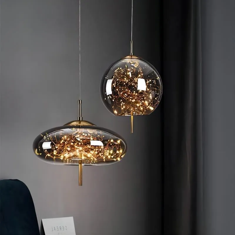 Scandinavian Cylinder Oval Glass Pendant Light M63