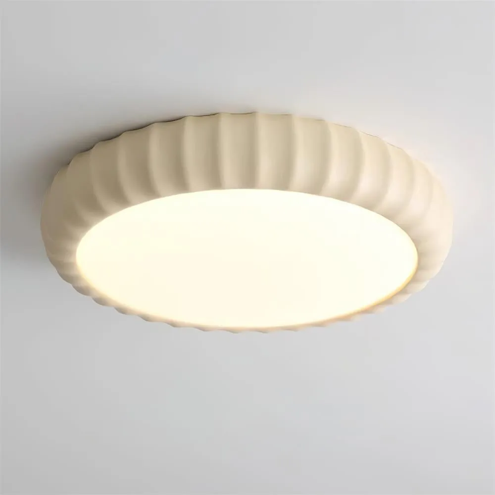 Simple Cream Style Wave Round Ceiling Light M145