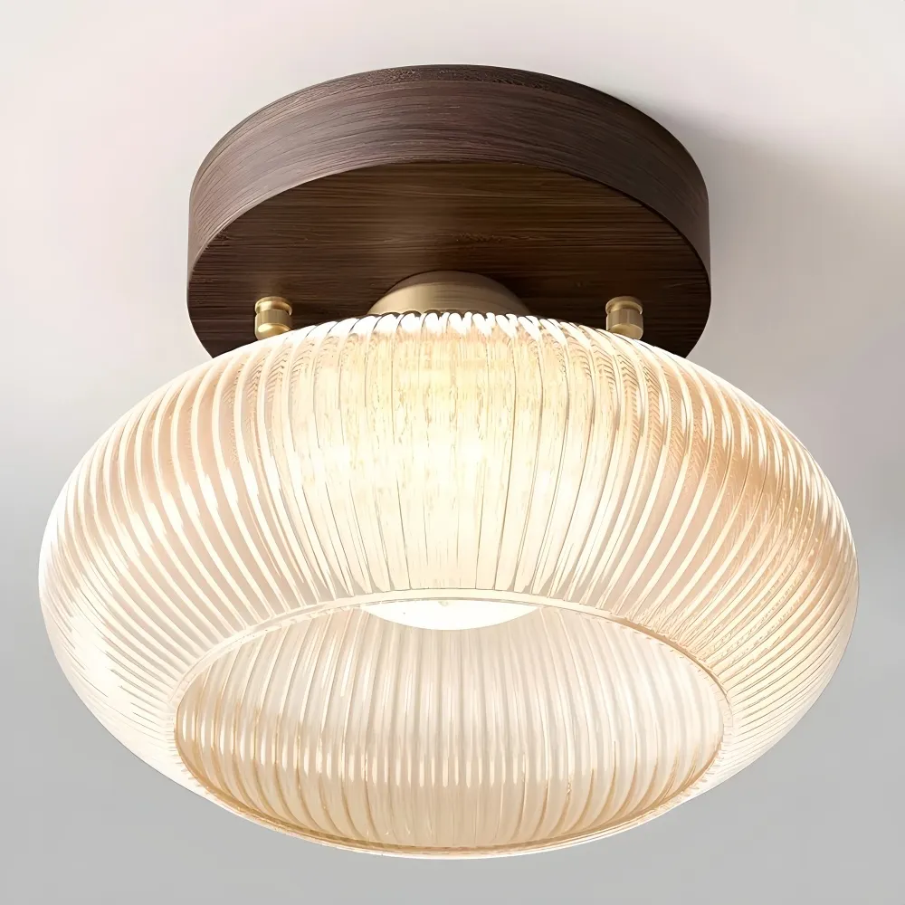 Soliro Soft Rounded Glass Dome Ceiling Light - Contemporary Flush Mount for Hallway and Bedroom T1088