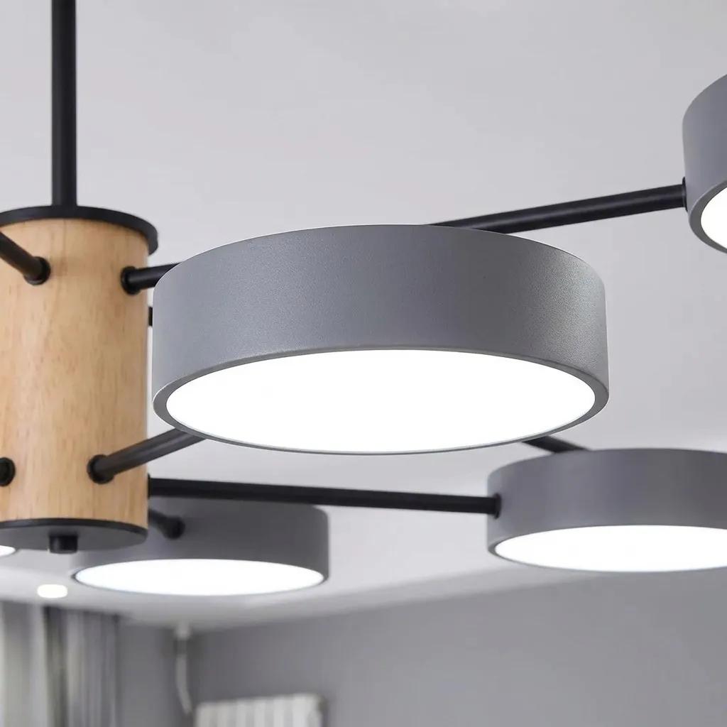 Modern Branch Design Chandelier - Wooden Sputnik LED Light for Dining Room S387