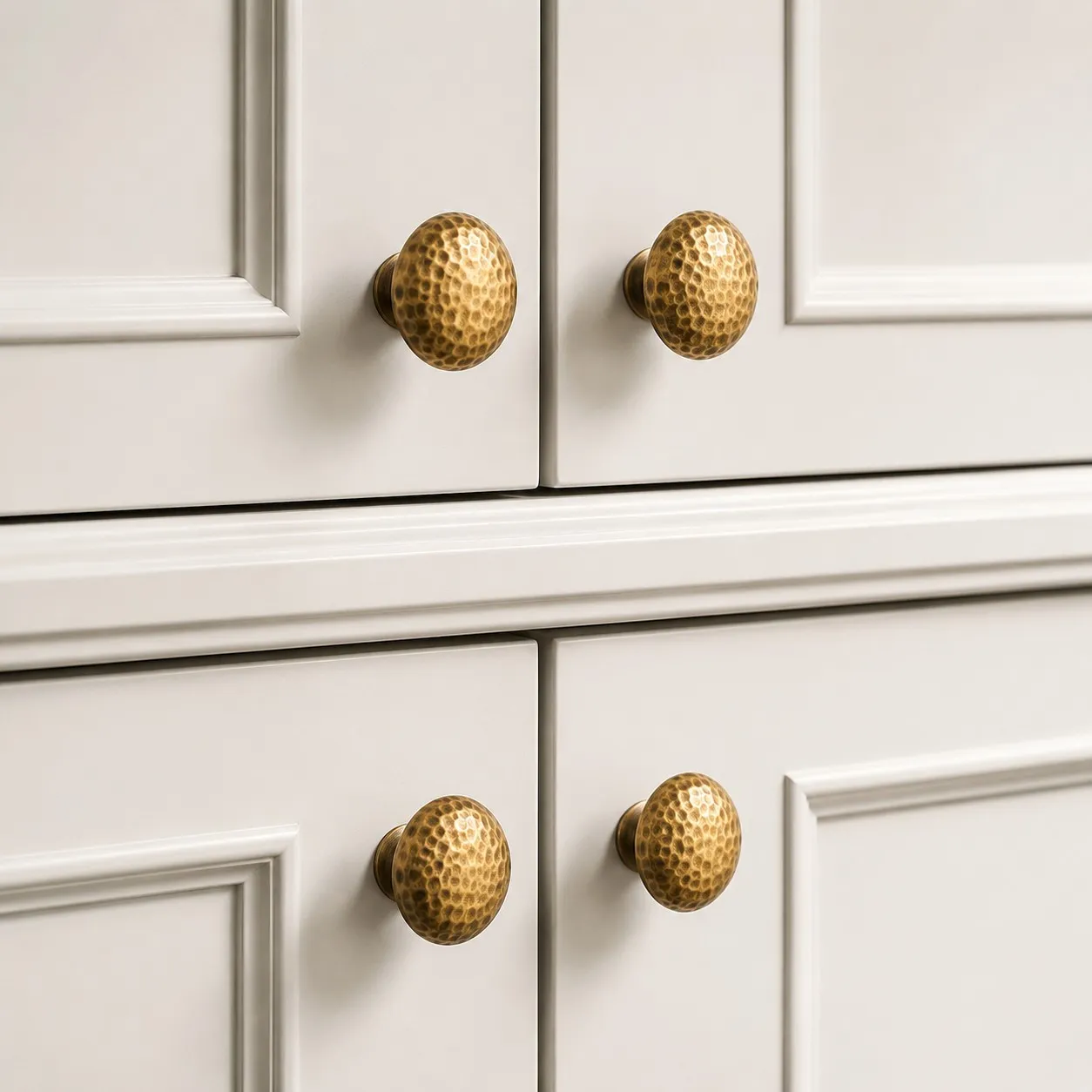 Hammered solid brass cabinet knob
