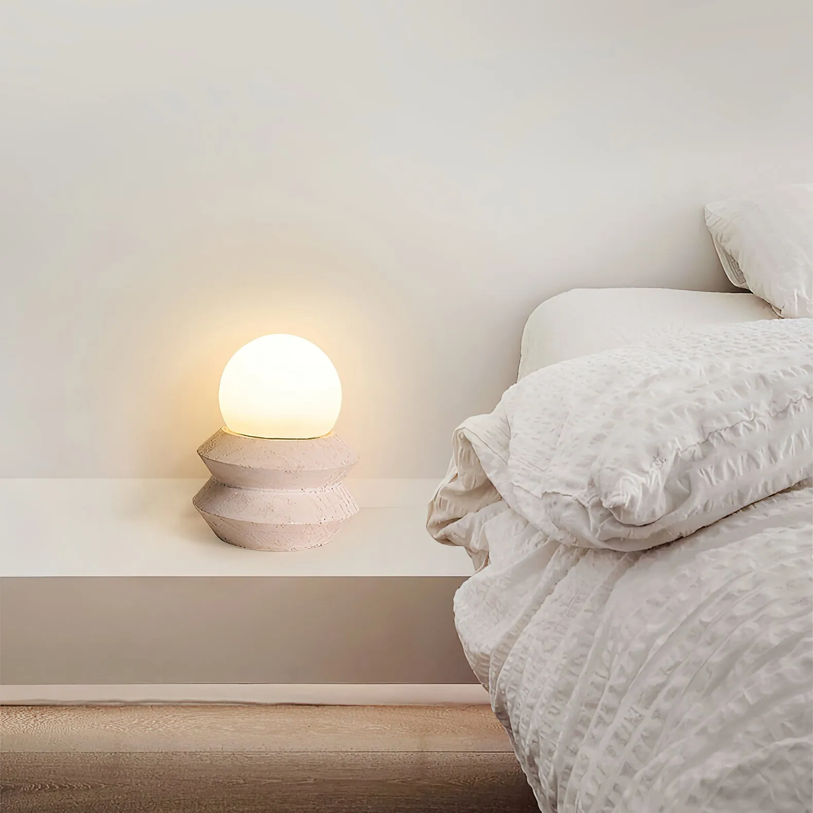 Fin Travertine Table Lamp (Built-in Battery) T1884