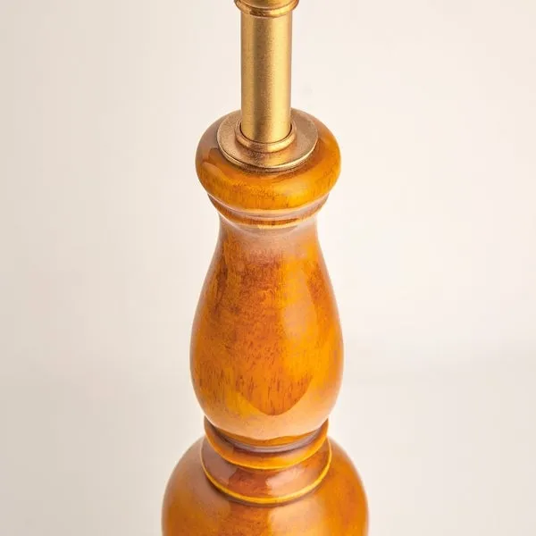 Grainora Table Lamp - Wooden Base with Fabric Shade for Living T568