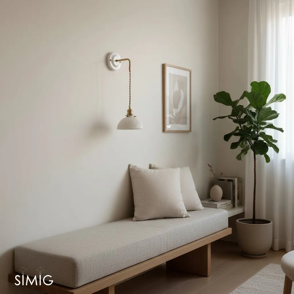 Elegant Ceramic Wall Sconce – Minimalist Modern Lighting for Living Rooms T449