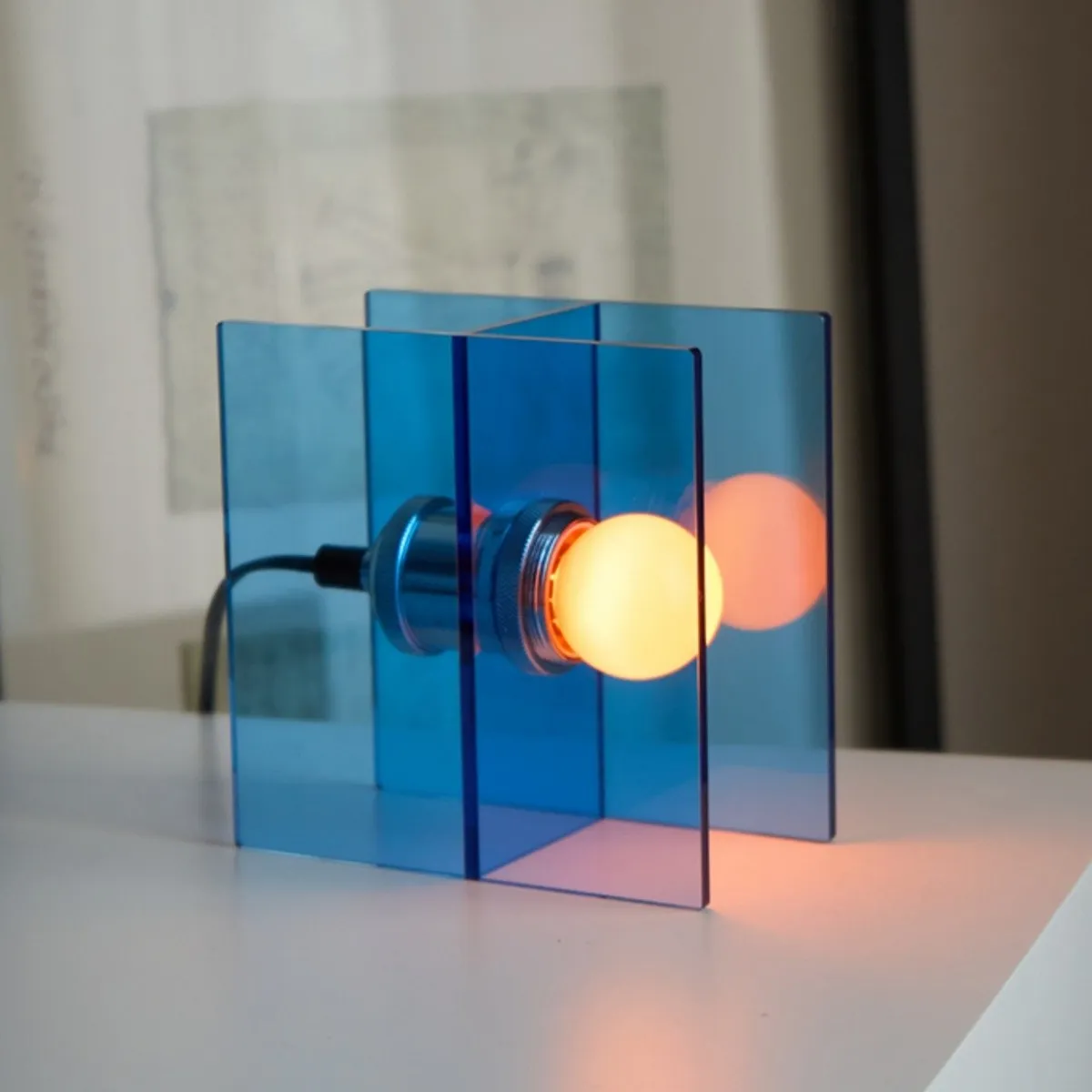 Afterglow Sunset Ocean Horizon Table Lamp - Modern Acrylic for Bedroom and Living Room S258