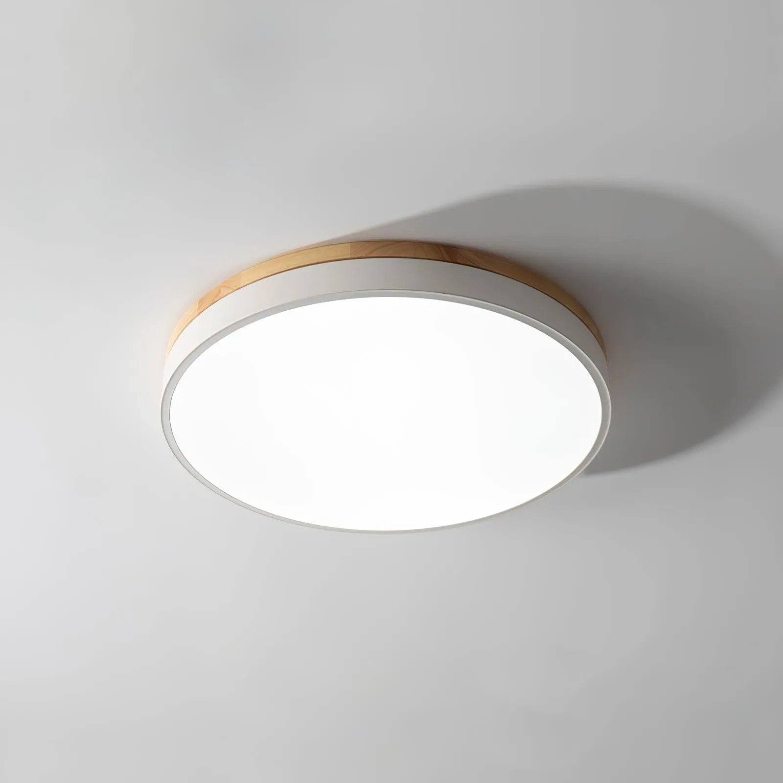 White Round Wooden Ceiling Lamp M197