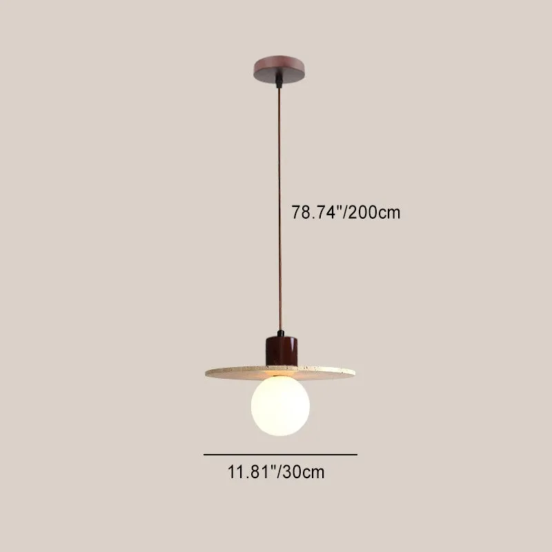 Natural Stone Wood Pendant Light - Minimalist Japanese Dining Lamp M08