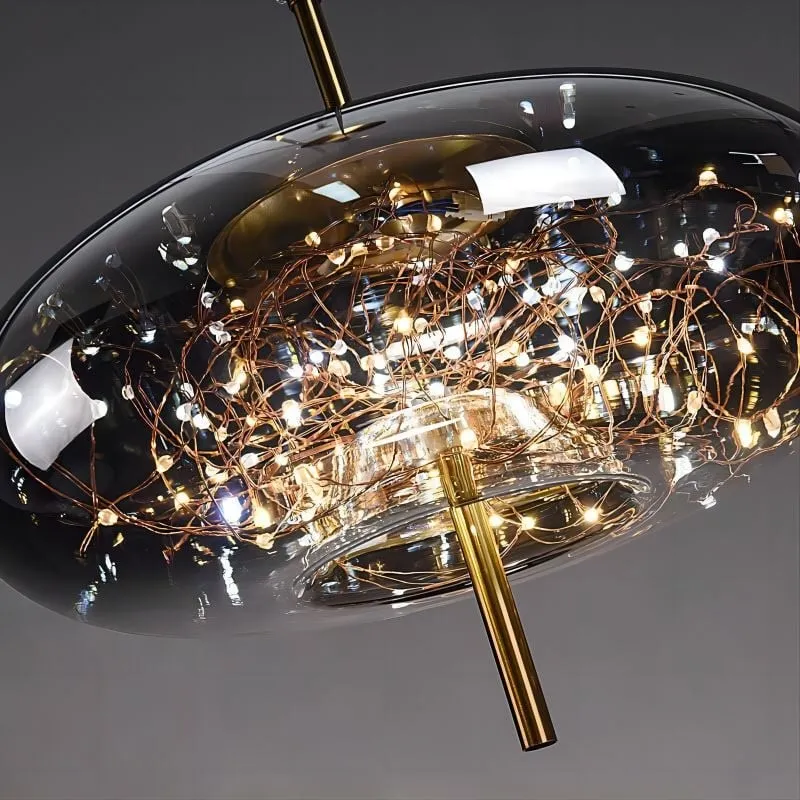 Scandinavian Cylinder Oval Glass Pendant Light M63