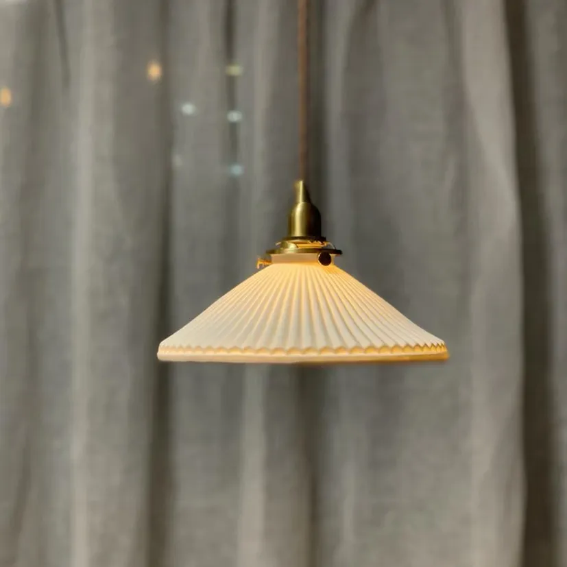 Modern Pleated Ceramic Pendant Light S160