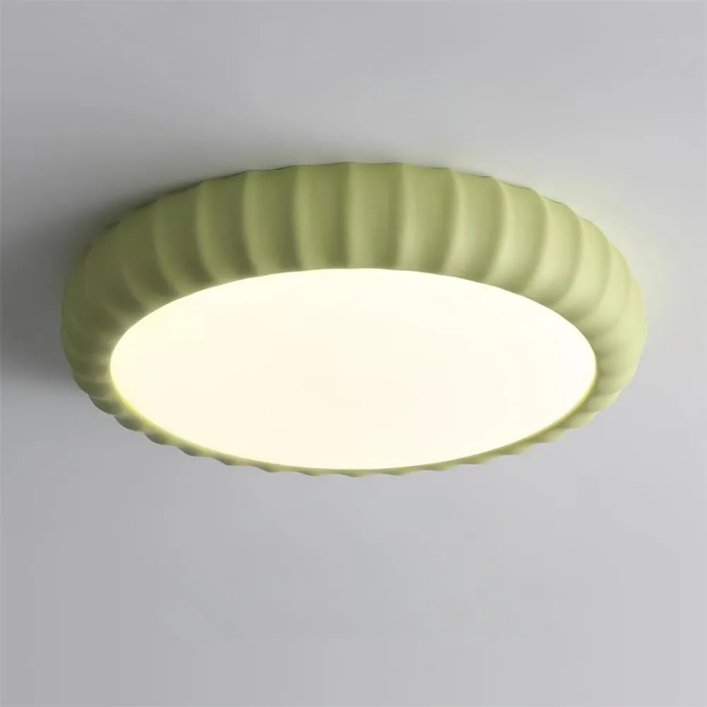 Simple Cream Style Wave Round Ceiling Light M145