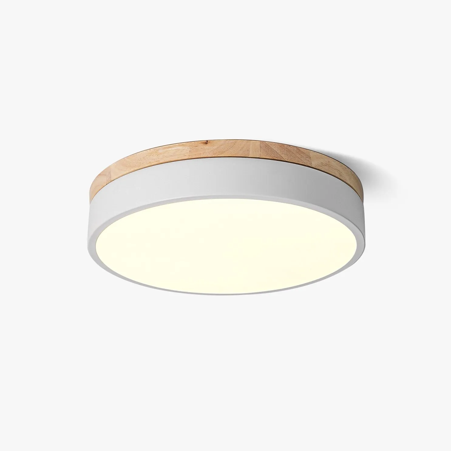White Round Wooden Ceiling Lamp M197