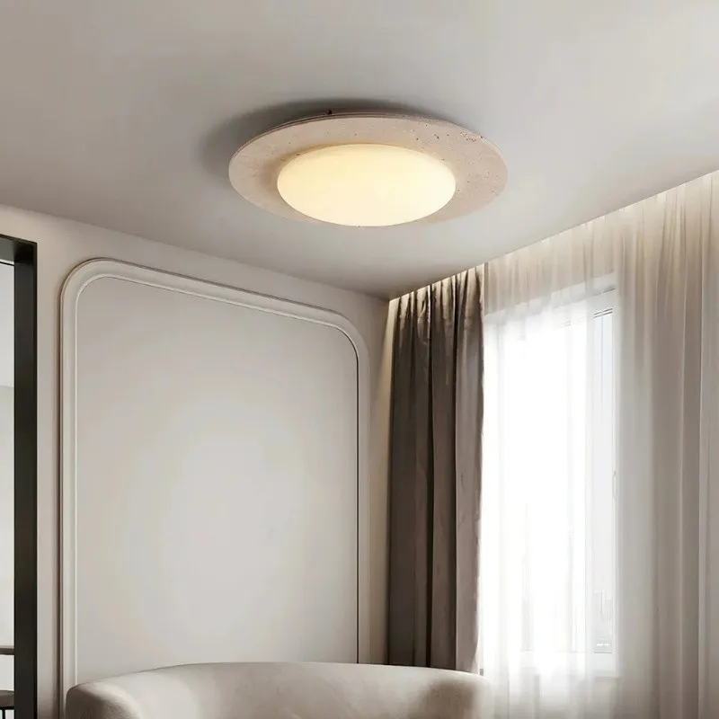 Integrated LED Travertine Ceiling Light – Simple Sky Dome Design S301