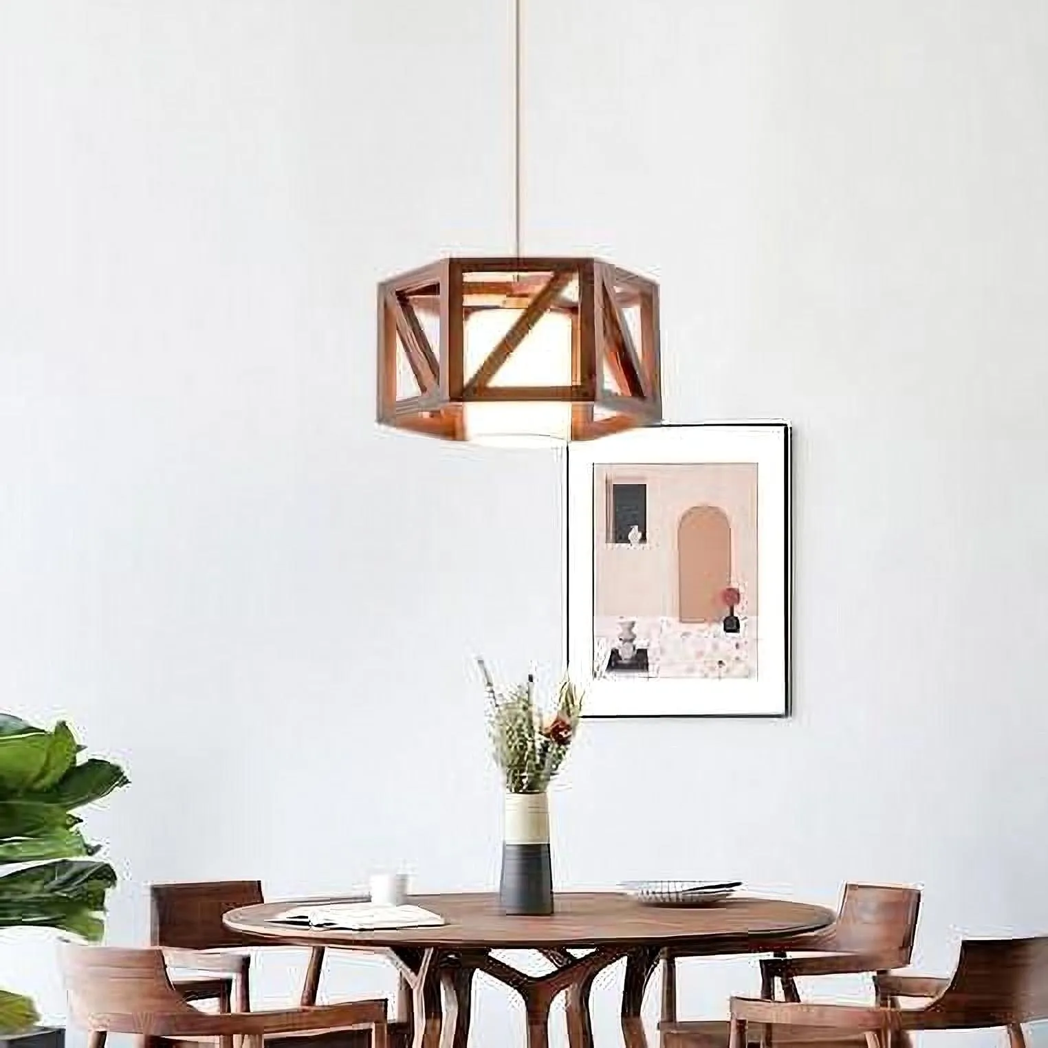 Lantern Wooden Pendant Light