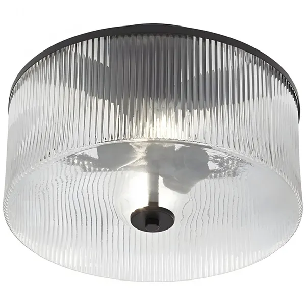 Rilona Clear Glass Drum Semi Flush Ceiling Light - Farmhouse Retro Styley U13
