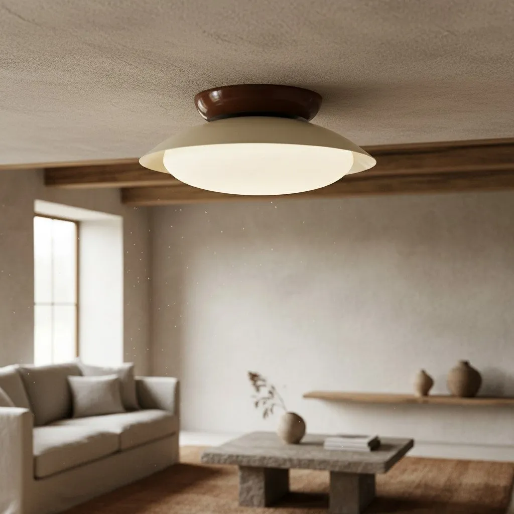 Heliora Dome Ceiling Light - Modern Metal and PE for Bedroom T537