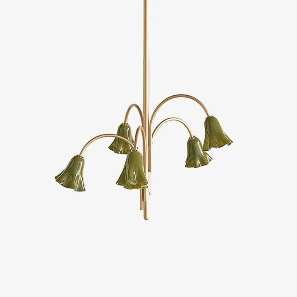 Bellina Lily Glass Flower Chandelier - Romantic Lighting for Interior T280