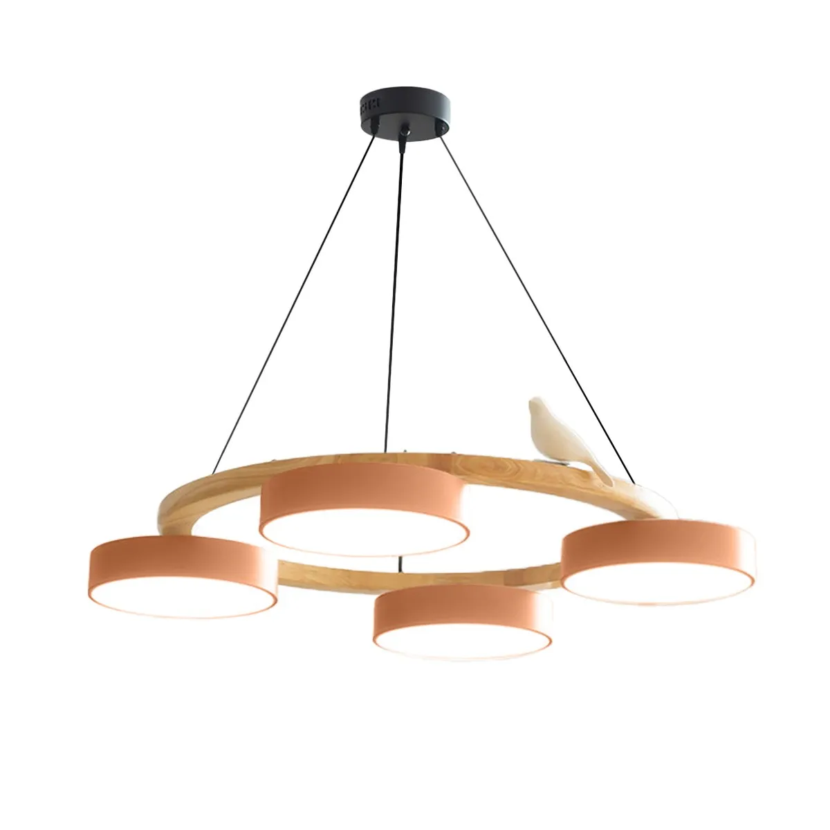 Nordic Wooden Bird Creative Round Chandelier S206