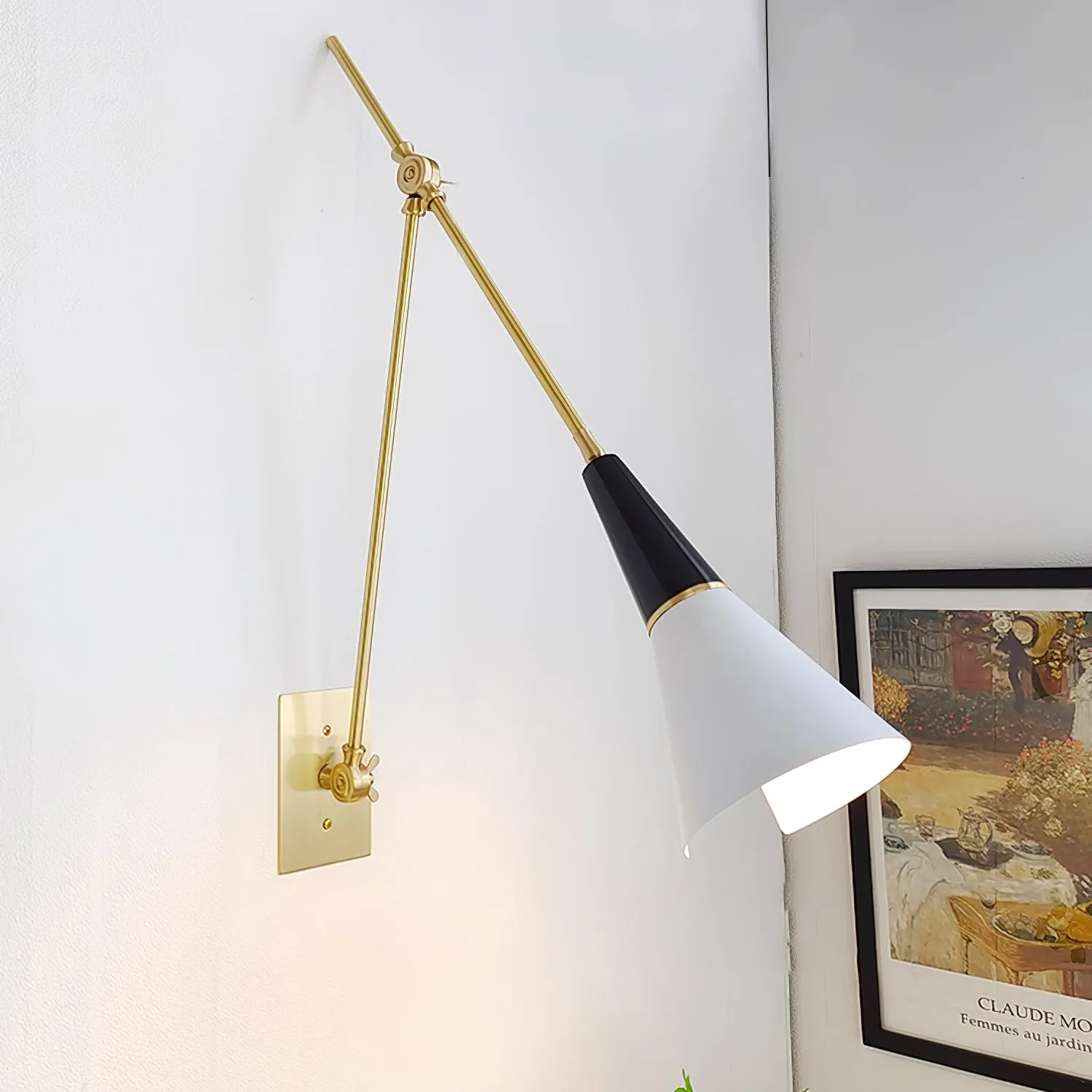 Vintage Metal Adjustable Swing Arm Wall Lamp G37