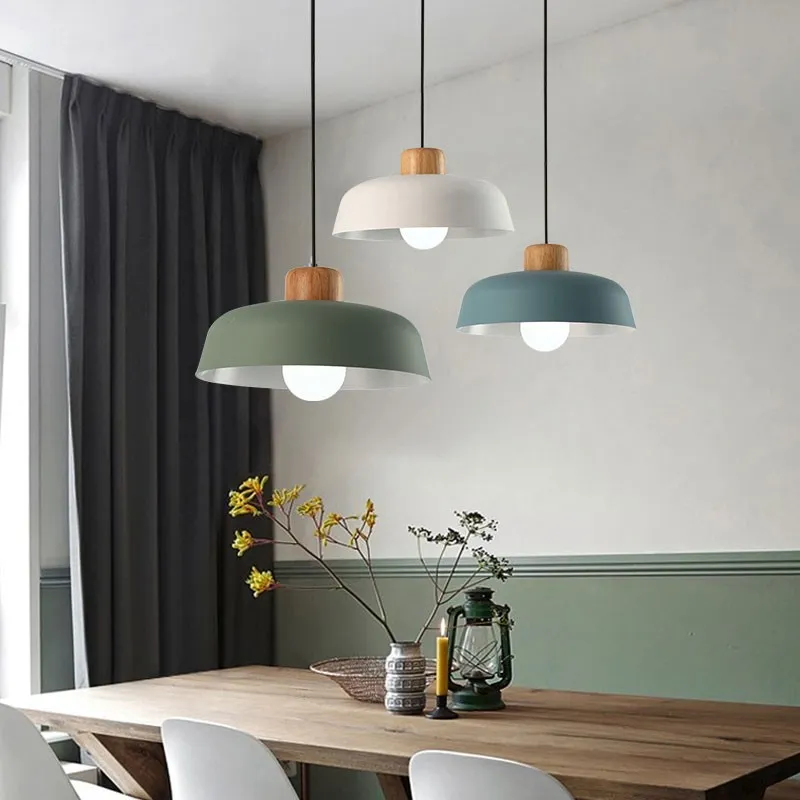 Scandinavian Metal Pendant Light with Macaroon Bowl Shape S33