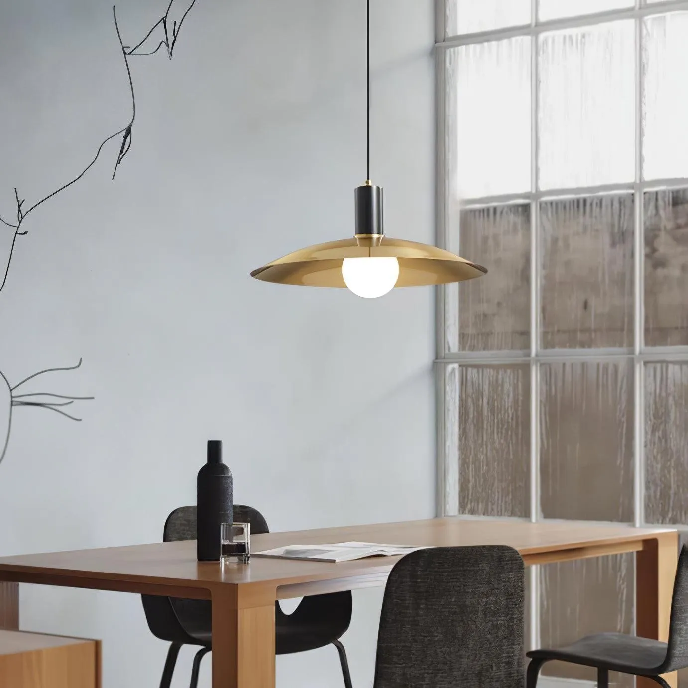 Brass Flared Pendant Lamp M469