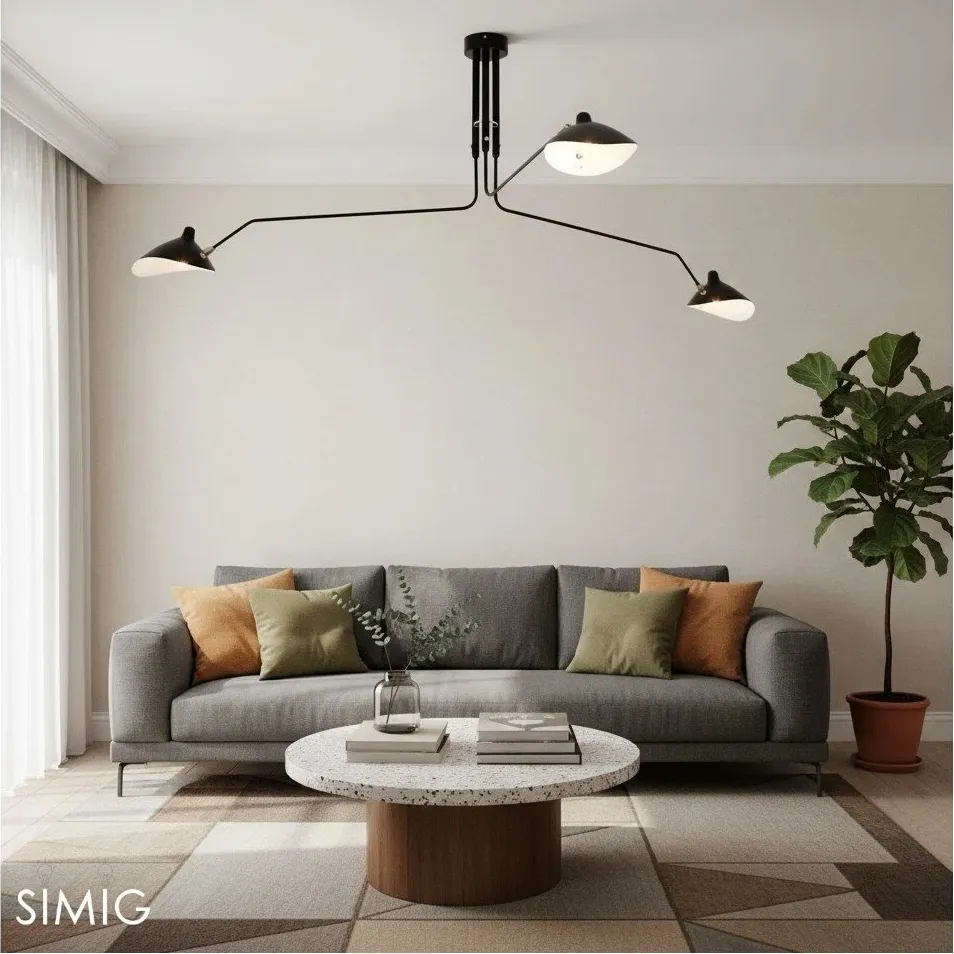 Arclume Arc Ceiling Lamp - Mid Century Multi Arm Light for Living Room