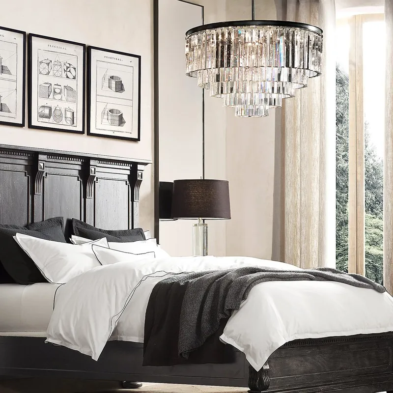 Vintage Crystal Prism Chandelier Light