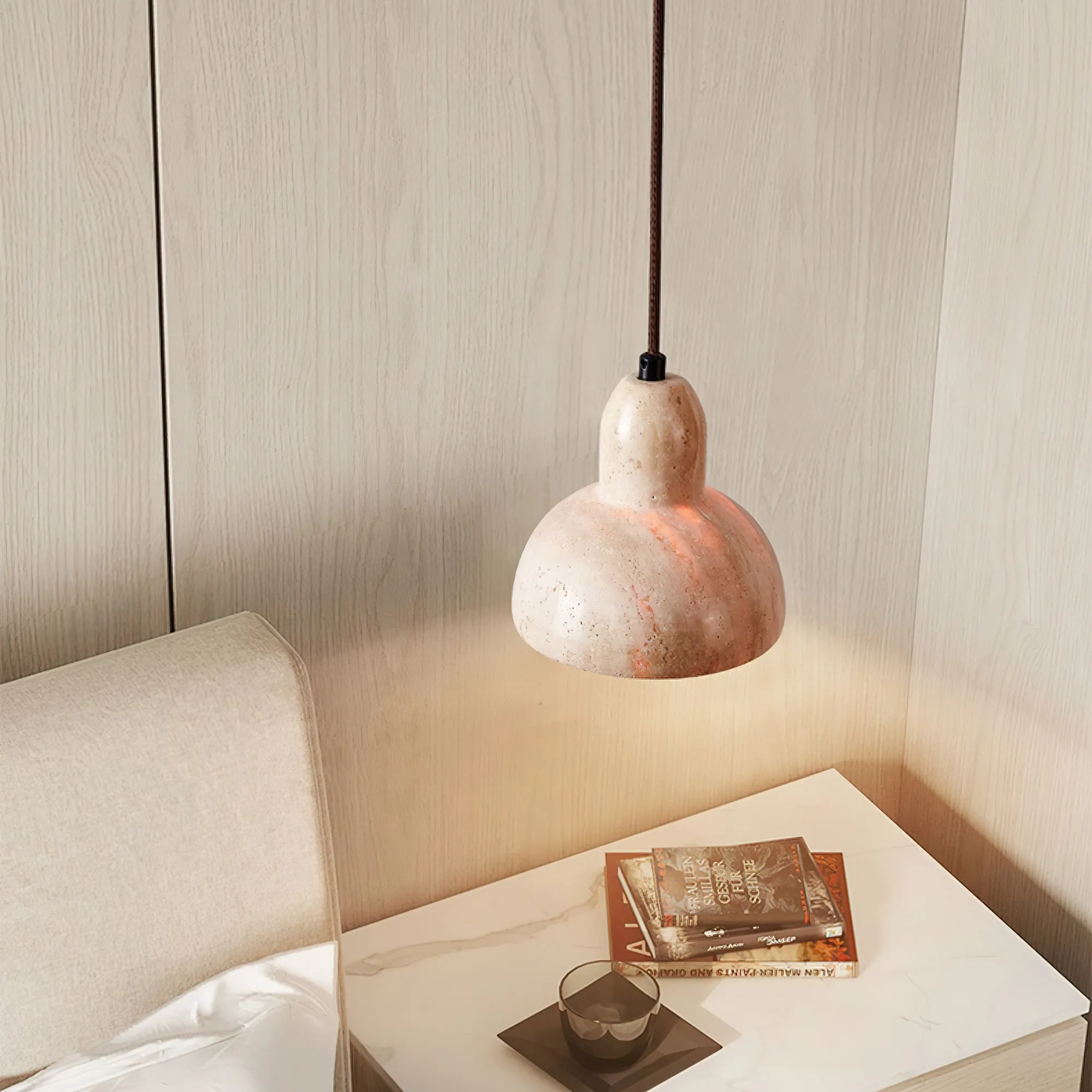 Wabi-Sabi Style Creative Travertine Pendant Light M502