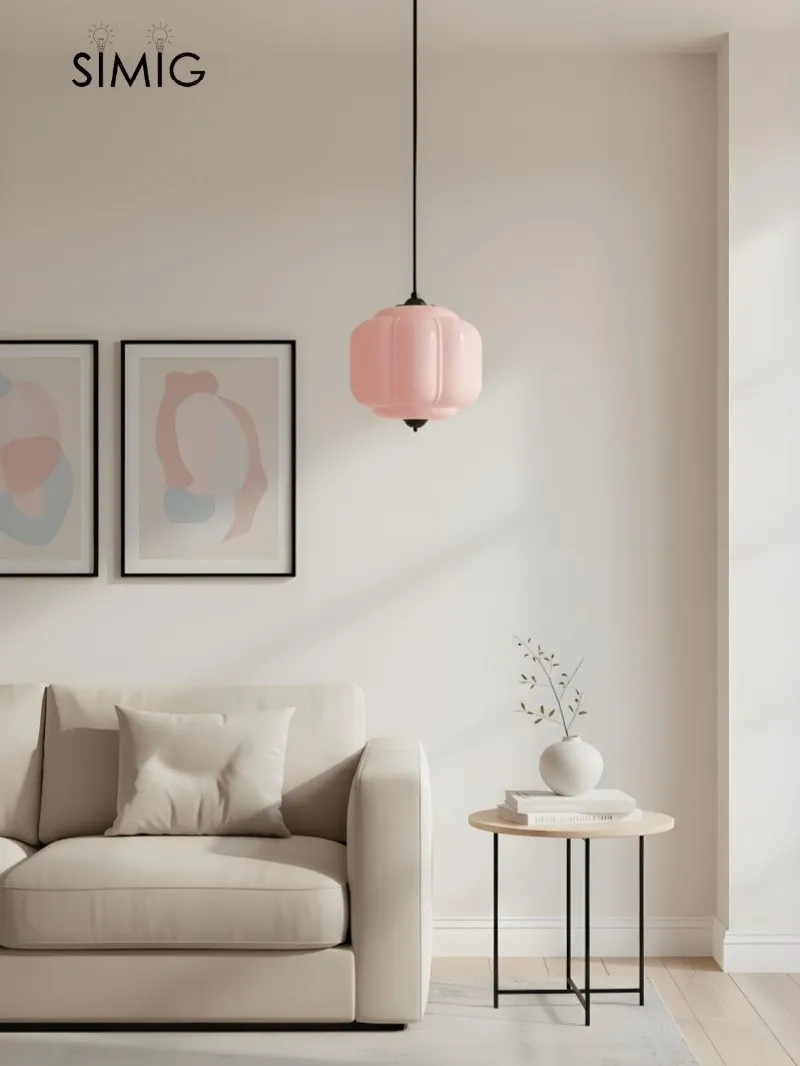 Eloise Vintage Milk Glass Pendant Light - Chic Retro Lighting for Dining Rooms S215