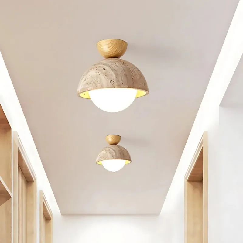 Modern Semicircular Ceiling Light – Travertine Retro Finish S296