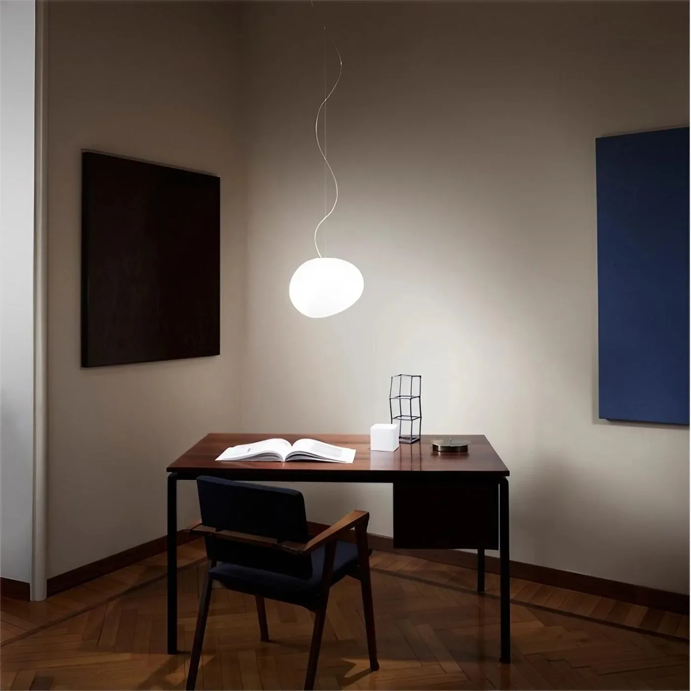 Pebble Orb Deco Milk Glass Pendant Light S161