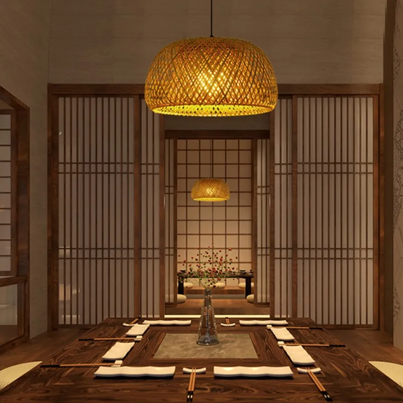 Tea Room Zen Woven Lampshade Pendant Light