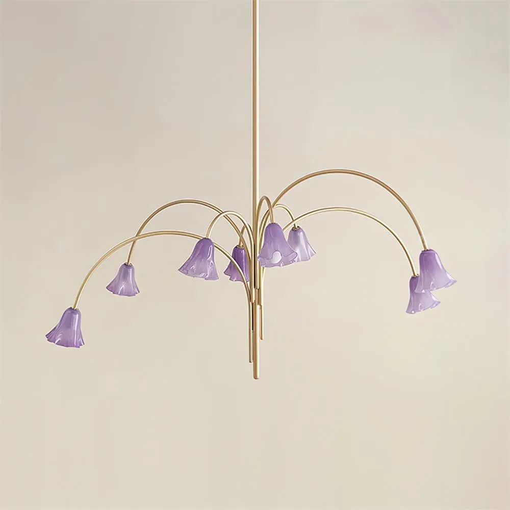 Bellina Lily Glass Flower Chandelier - Romantic Lighting for Interior T280