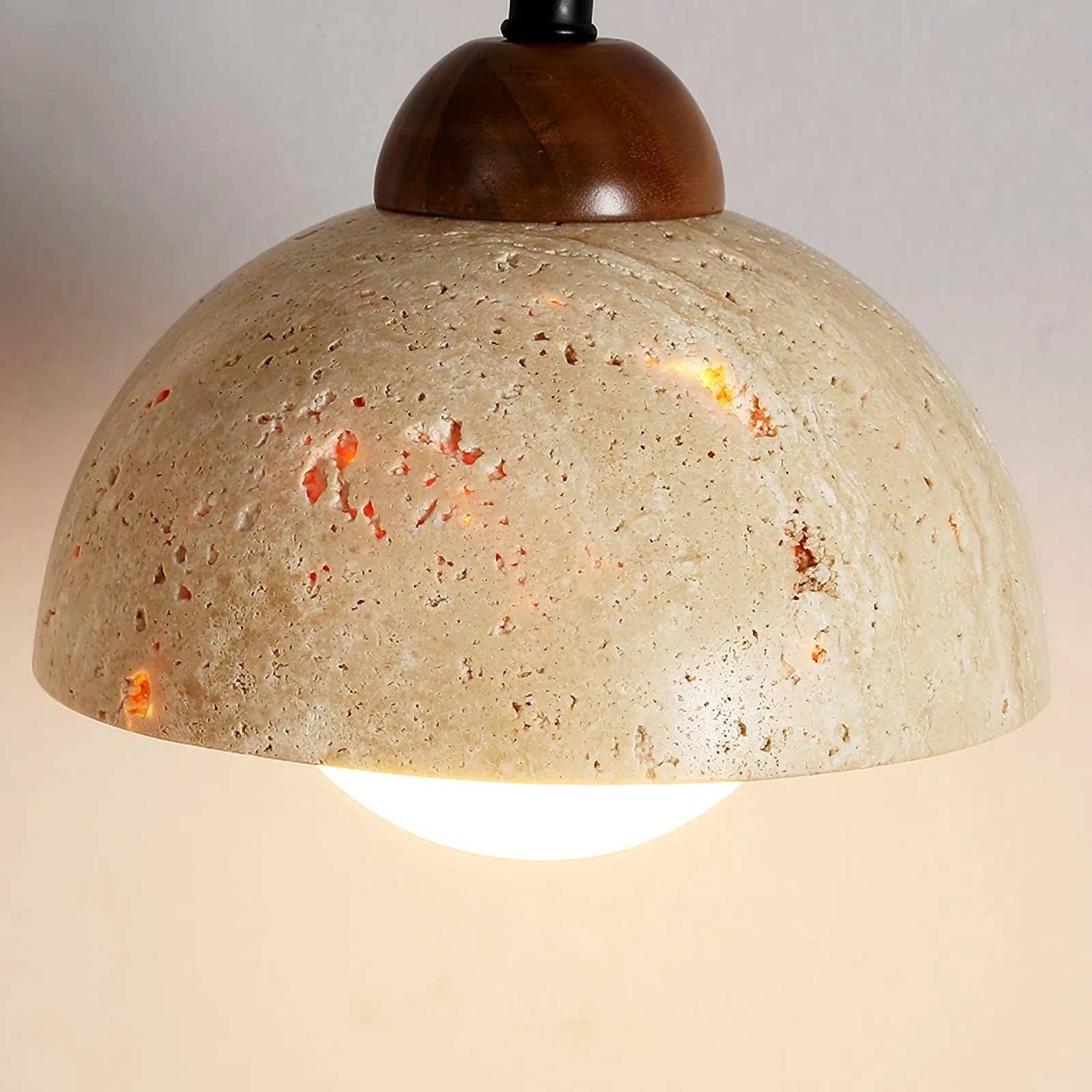 Adjustable Travertine Dome Wall Sconce T1606