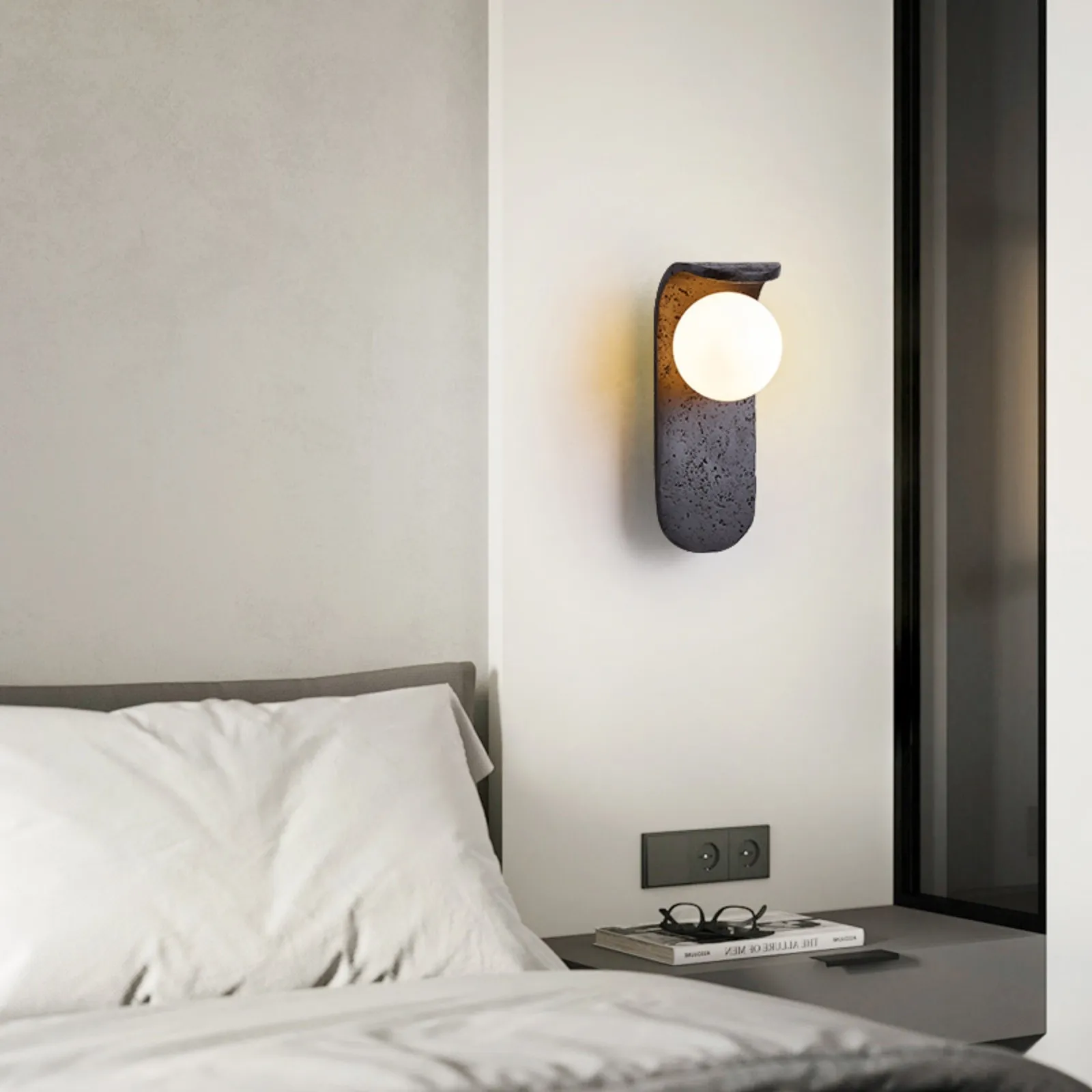 Travertine Wall Lamp - Skateboard-Inspired Modern Bedroom Light S326