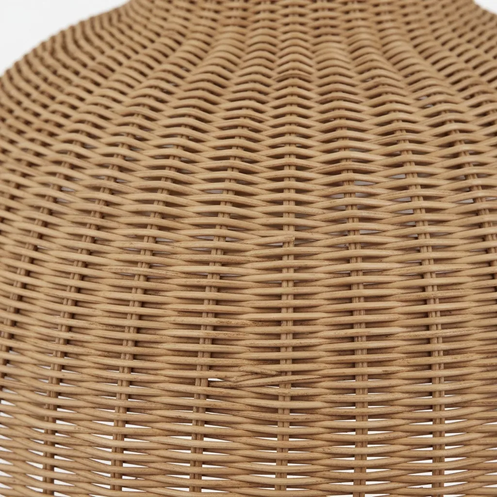 Welanery Dome Pendant Light - Modern Rattan Shade Lamp for Dining Room T1222