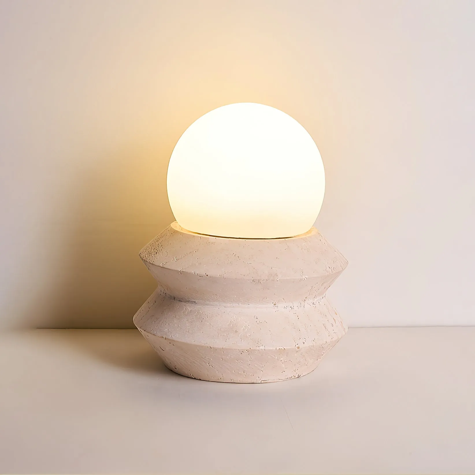 Fin Travertine Table Lamp (Built-in Battery) T1884